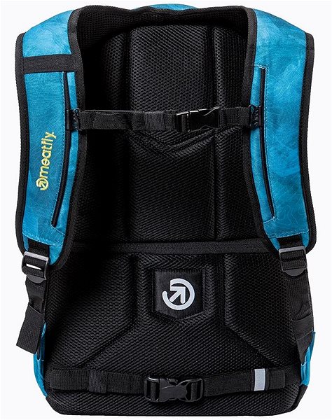 Městský batoh Meatfly EXILE Backpack, Mountains Blue Zadní strana