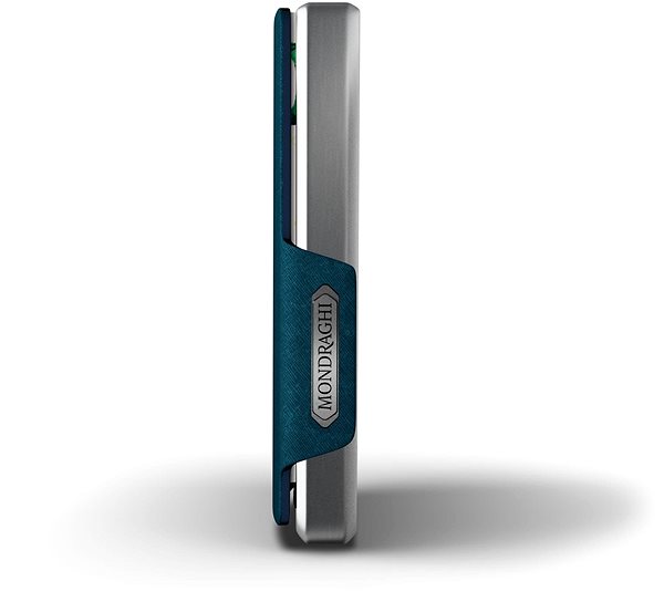 Wallet Mondraghi Saffiano Blue Side view
