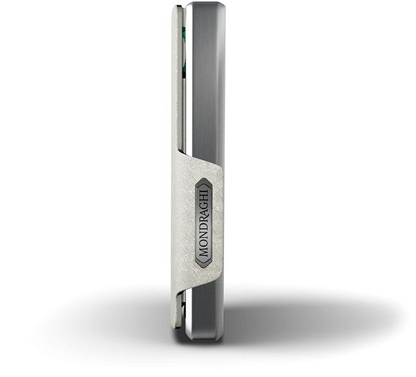 Wallet Mondraghi Saffiano Silver Side view