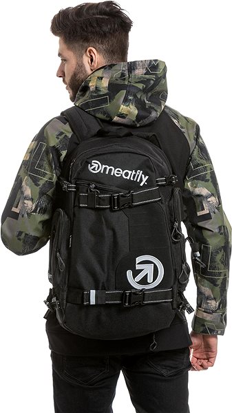 Mestský batoh Meatfly WANDERER Backpack, Black Lifestyle