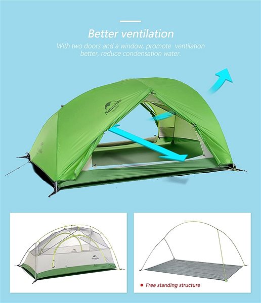 Tent Naturehike Star River 20D Green Features/technology