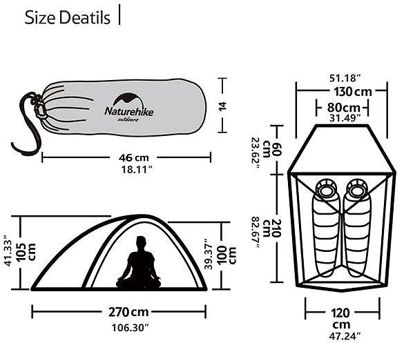 Tent Naturehike Ultralight Cloud Up2 10D Technical draft