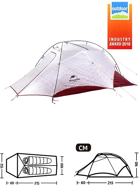 Tent Naturehike Ultralight Cloud Up Wing2 CUBEN Technical draft