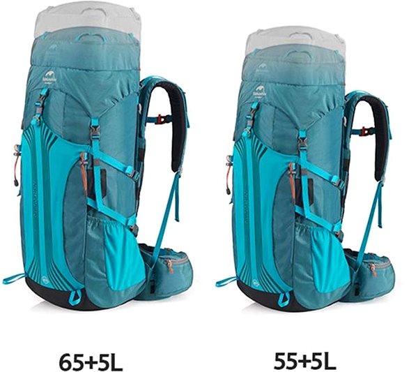 Turistický batoh Naturehike Hiking 65 + 5 l 1 980 g modrý Vlastnosti/technológia