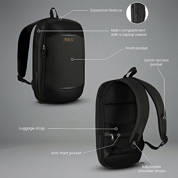 Laptop Backpack NILS camp Laptop backpack NC4504 grey ...