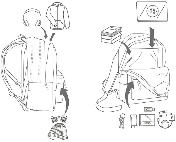 City Backpack Nitro Urban Classic Dead Flower Features/technology