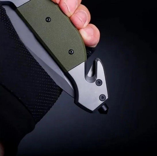 Pocket knife Foxter 2665 Folding rescue knife 23 cm green .