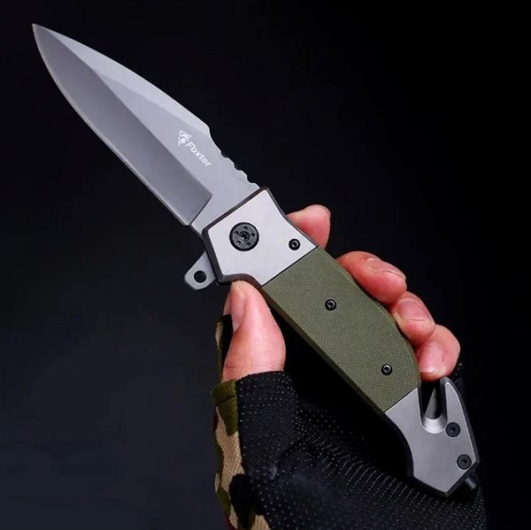 Pocket knife Foxter 2665 Folding rescue knife 23 cm green .