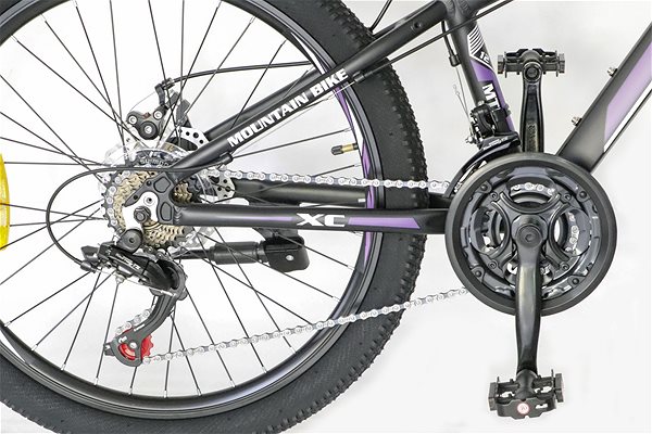 Detský bicykel Canull XC 241 čierna/fialová 24