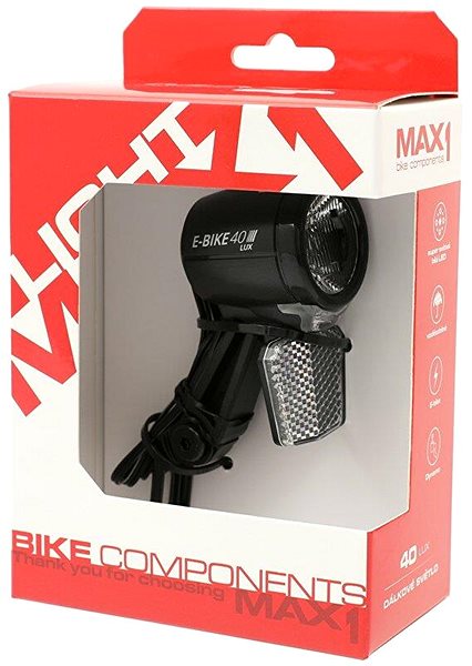 Svetlo na bicykel MAX1 Svetlo predné E-bike 40 ...