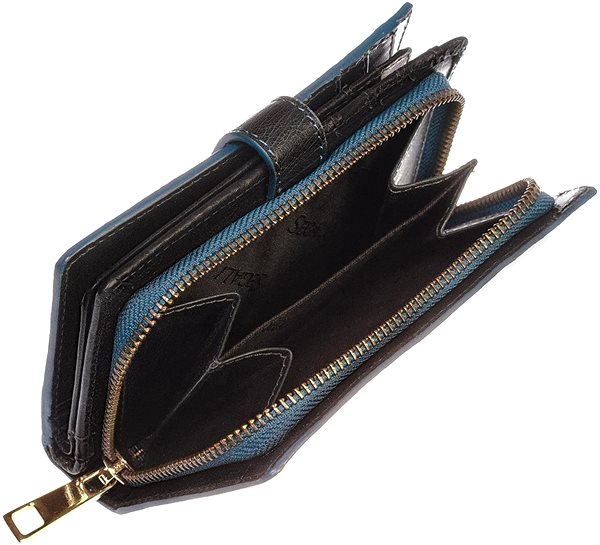 Peňaženka Dámska kožená peňaženka SEGALI 3743 čierna/modrá Vlastnosti/technológia