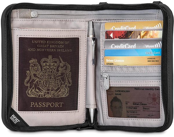 Wallet PACSAFE Rfidsafe V150 black .