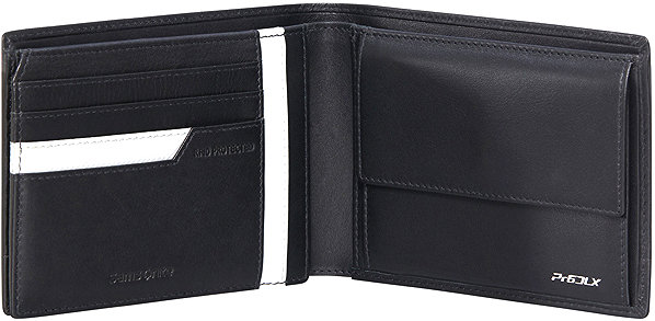 Samsonite PRO-DLX SLG 047 wallet, leather, lie-flat format, obsid. black .
