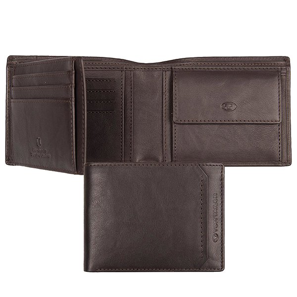Tom Tailor Sam horizontal wallet, dark brown .