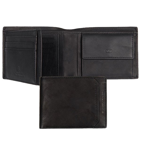 Tom Tailor Sam horizontal wallet, black .