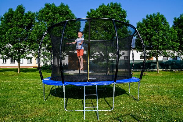 Trampoline G21 SpaceJump, 366 cm, blue, with safety net + free steps Lifestyle