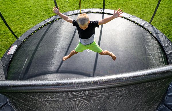 Trampoline G21 SpaceJump 430 cm, black, with safety net + free steps Lifestyle