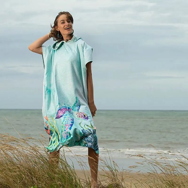 Ocean Armour Towelling Poncho Turtle Poncho S/M .