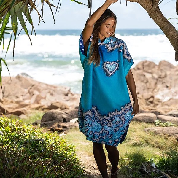 Towelling poncho Ocean Armour Reef Love Poncho S/M .