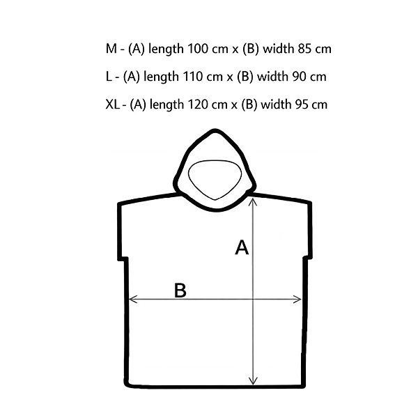 Aqua Speed Adult towelling poncho, black XL .