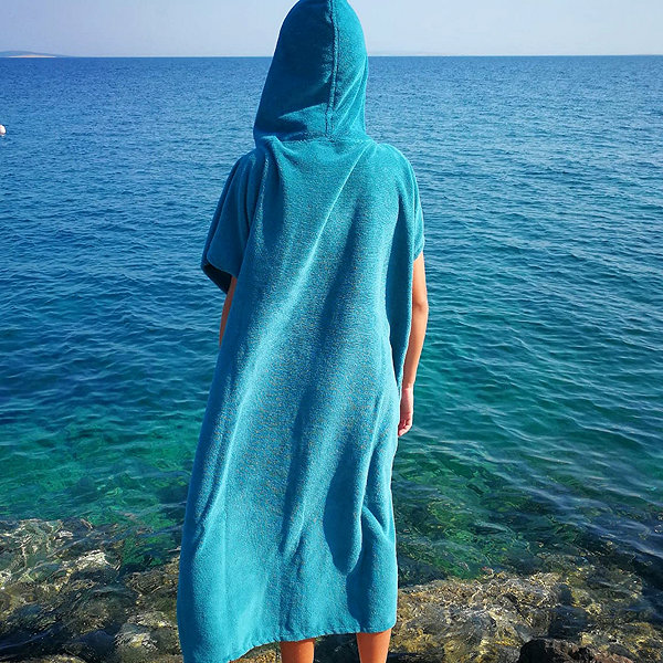 Agama towel poncho Bamboo towel poncho, size L/XL aqua.