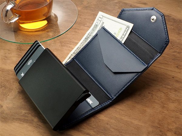 Peňaženka Pularys Pánska kožená peňaženka modrá, 172913104 ...