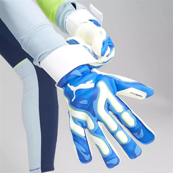 Brankárske rukavice Puma Unisex Ultra Ultimate Hybrid Blue/White veľkosť 8,5 ...