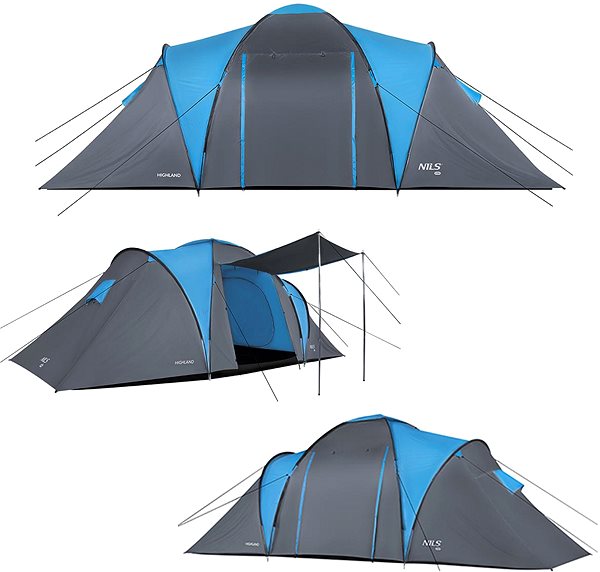 Tent Nils Camp Family tent Highland NC6031, blue-grey .