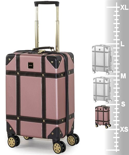 Cestovný kufor ROCK TR-0193 S, ružový Tabuľka veľkostí