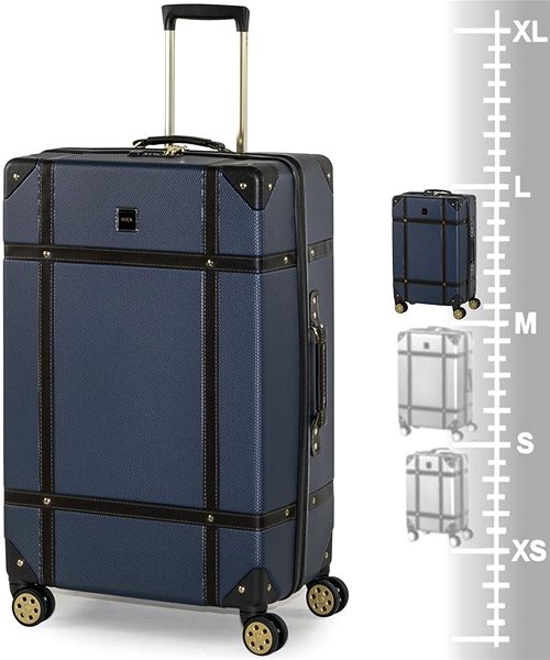 Cestovný kufor ROCK TR-0193 L, modrá Tabuľka veľkostí