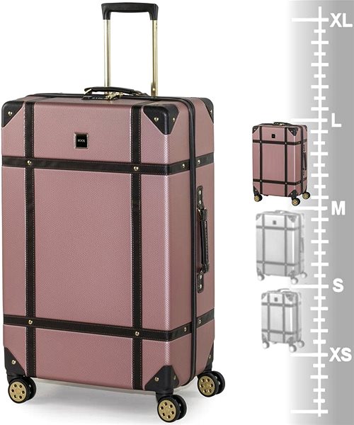 Cestovní kufr ROCK TR-0193 L, růžová Tabulka velikostí