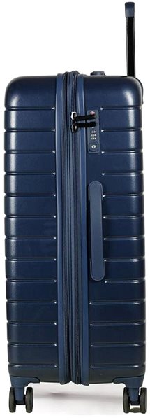 Cestovný kufor ROCK TR-0214 S, tmavo modrá Bočný pohľad
