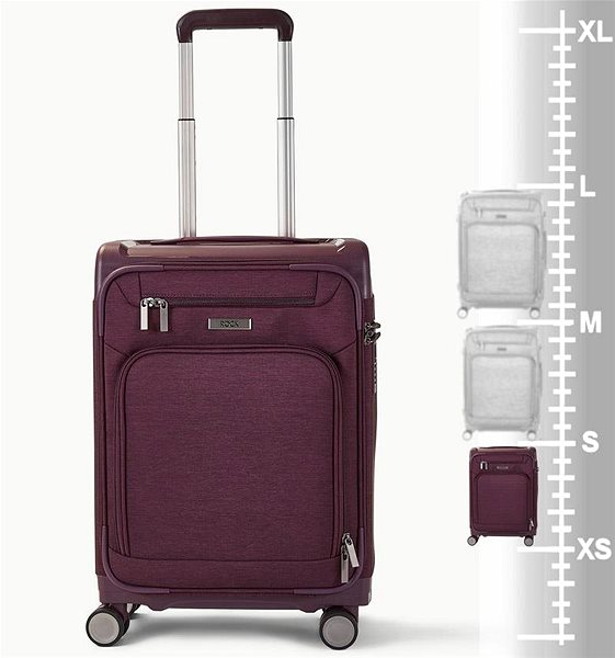 Cestovný kufor ROCK TR-0206 S, fialová Tabuľka veľkostí