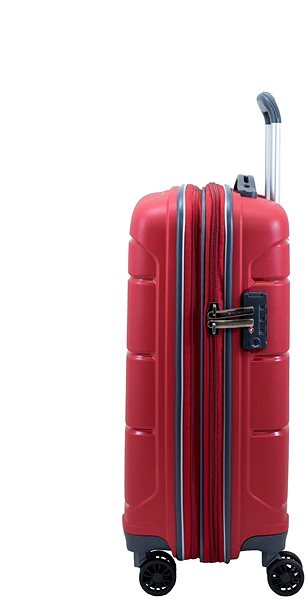 TSA záras bőrönd Roncato Flight DLX 55 EXP, piros Oldalnézet
