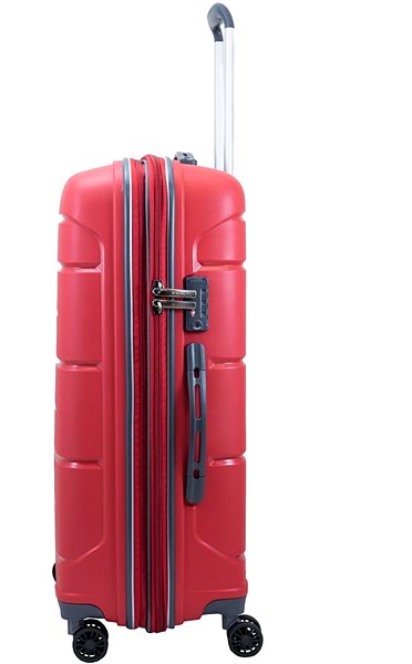TSA záras bőrönd Roncato Flight DLX 71 EXP, piros Oldalnézet