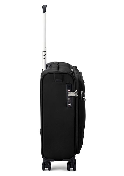 Cestovný kufor Roncato JOY S, TOP POCKET USB, čierna Bočný pohľad