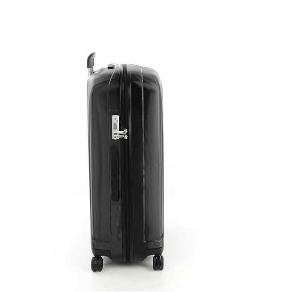 Bőrönd Roncato Unica, 80 cm, 4 kerék, fekete Oldalnézet
