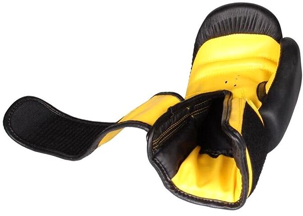 Boxerské rukavice Fighter zápasové boxovacie rukavice čierna-žltá 12 oz ...