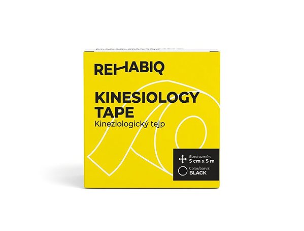 Kineziológiai tapasz Rehabiq Kinesiology Tape, fekete, 5 cm × 5 m ...