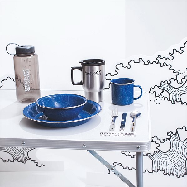 Kemping edény Regatta zománcozott tányér kék Lifestyle