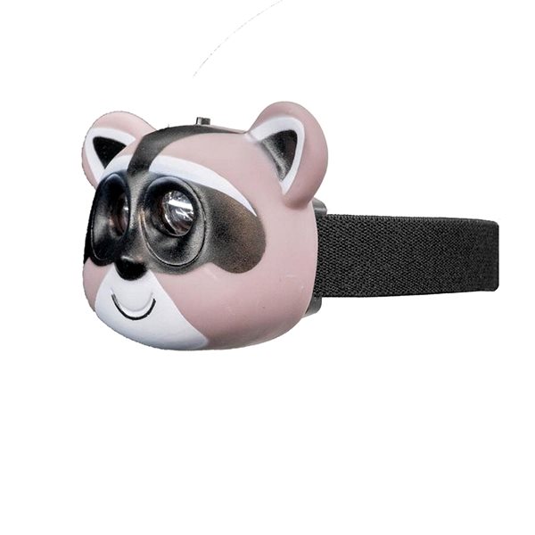 Headlamp OXE LED headlamp for children, raccoon Side view