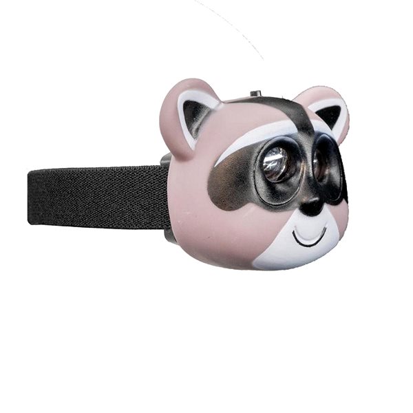 Headlamp OXE LED headlamp for children, raccoon Side view