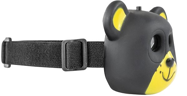 Čelovka OXE LED čelové svietidlo pre deti, čierny medveď Bočný pohľad
