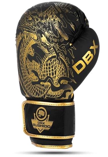 DBX BUSHIDO Gold Dragon boxing gloves size 12, black-gold.