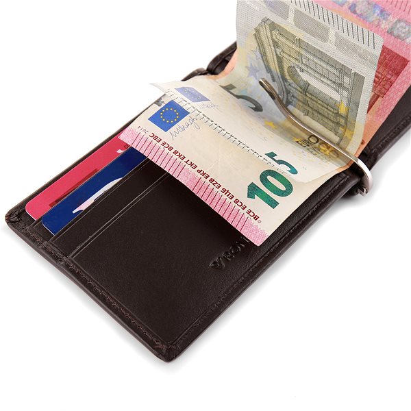 Peňaženka Roncato Pánska peňaženka s klipsou hnedá Vlastnosti/technológia