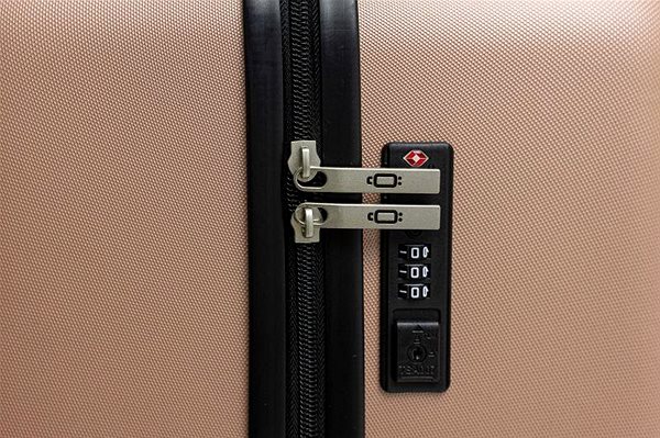 Cestovný kufor ROWEX Príručný kabínový cestovný kufor s TSA zámkom Crystal, šampanská, 55 × 38 × 23 cm (33 l) ...