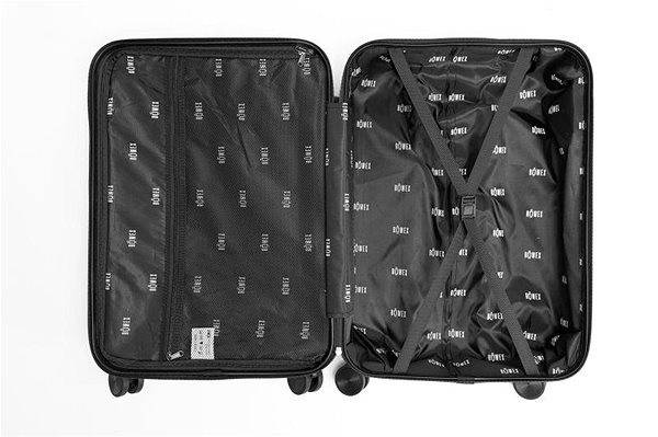 Cestovný kufor ROWEX Príručný kabínový cestovný kufor s TSA zámkom Crystal, sivočierna, 55 × 38 × 23 cm (33 l) ...