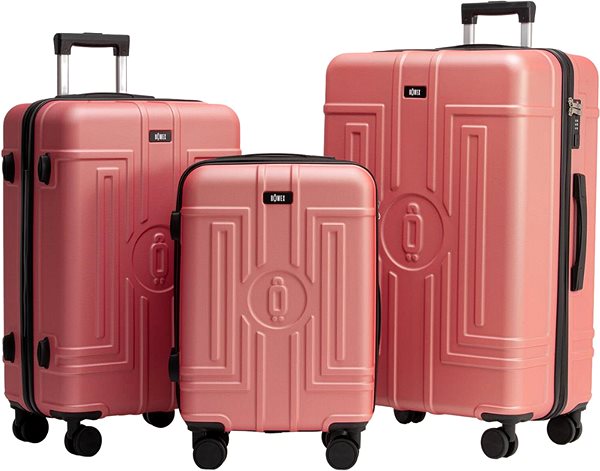 Sada kufrov ROWEX Extra odolný cestovný kufor s TSA zámkom Casolver, šampanská, set kufrov (3 ks) ...