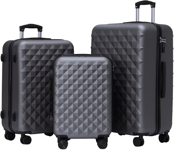 Sada kufrov ROWEX extra odolný cestovný kufor s TSA zámkom Crystal, šampanská, súprava 3 ks ...