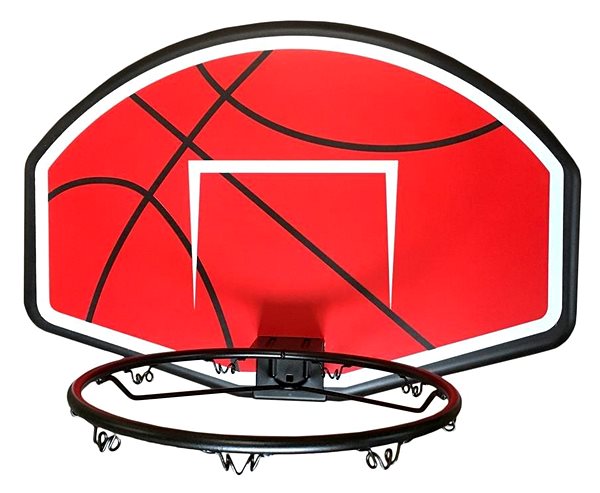 Basketbalový kôš Sedco kôš + sieťka 80 × 58 cm červený ...